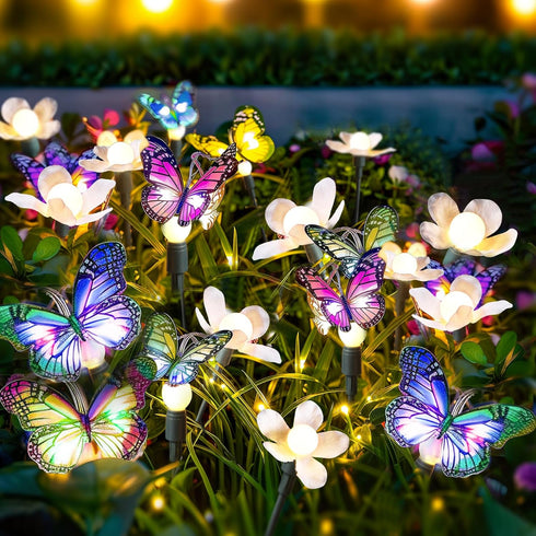 Solar Garden Lights, Solar Lights Outdoor Garden, Garden Lights Solar Powered, Decor for Garden, Yard, Patio, Pathway, IP65 Waterproof, Solar Butt...