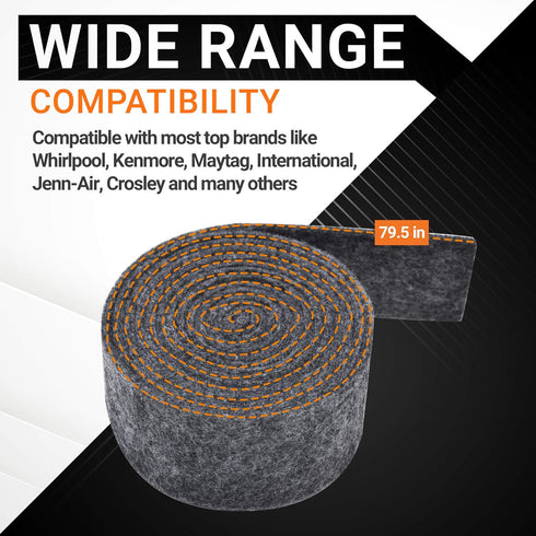 Ultra Durable 33001807 & 306508 Dryer Drum Felt Seal With Tumbler Bearing Kit by BlueStars - Exact Fit for Whirlpool & Kenmore Dryers - Replaces WP33001807 306508VP PS1804752 AP4037304