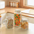 ComSaf Airtight Glass Canister Set of 3 with Lids 34oz Food Storage Jar Square - Storage Container with Clear Preserving Seal Wire Clip Fastening ...
