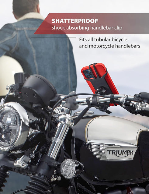 New 2025 Motorcycle & Bicycle Phone Mount - The Most Secure & Reliable Bike Phone Holder for iPhone, Samsung or Any Smartphone. Stress-Resistant a...