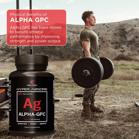 Alpha GPC Supplement + BioPerine for Hyper Absorption - 120 Count, 600mg Serving - Nootropics for Memory, Focus, Energy, Motivation - Choline Supp...