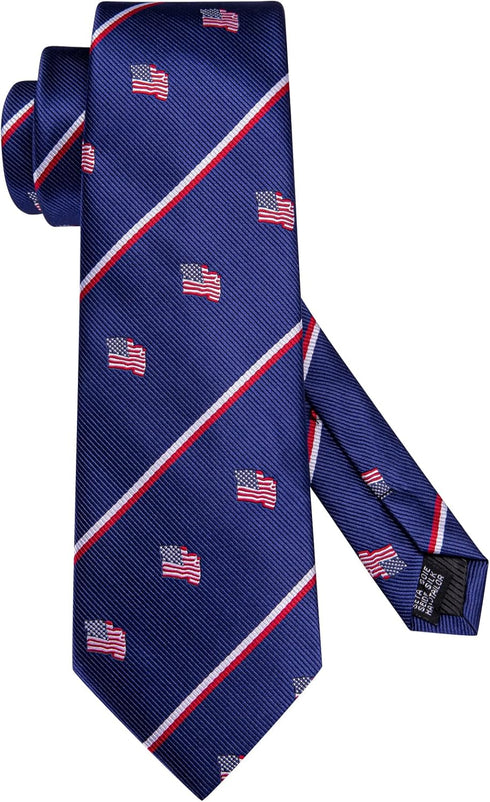 Dubulle Mens Tie Set Solid Paisley Silk Striped Necktie for Men with Cufflinks Tie and Pocket Square...