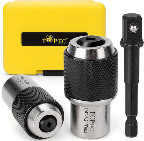 Topec Tap Socket Set, 3PCS Tap Extractor Tool with Adjustable Jaws, Tap Sockets with a 3/8" Socket Adapter, Suitable for Taps, Reamers, Screw Extr...