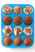 JEWOSTER 12 Cups Silicone Muffin Pan 2 Pack - Silicone Cupcake Pan Nonstick Silicone Molds Great for Making Muffin Cakes,Bread, Tart - BPA Free Ba...