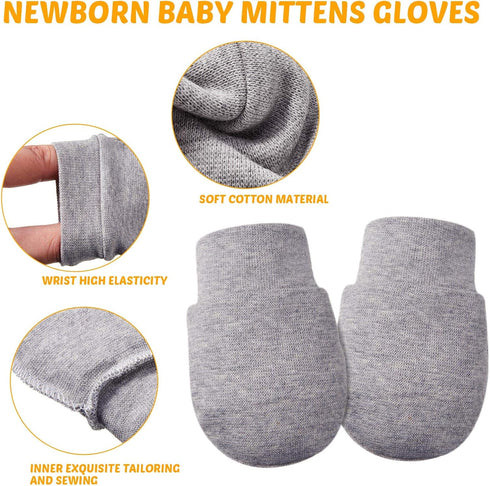 9 Pairs Newborn Baby Mittens Infant Toddler Gloves No Scratch Mittens Unisex Cotton Gloves for 0-6 Months Baby Boys Girls...