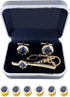 Men’s Tie Clip and Cufflinks Set with Gift Box (6pcs Tuxedo Studs Giveaways) for Wedding Anniversary Birthday or Business...