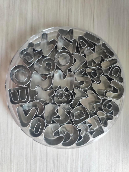 Mini Alphabet Number Cookie Cutters Sets of 37 Pieces Letter Mold Tools for Fondant Biscuit,Cake,Fruit,Vegetables,or Dough Stainless Steel...