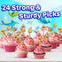 24x Honey Bear Cupcake Toppers – Strong Picks Happy Birthday Décor, Cupcake Decorations for Kids' Birthdays...