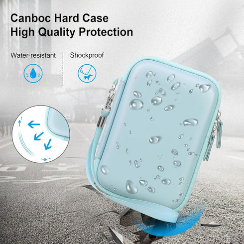 Canboc Carrying Case Compatible with KODAK Smile+ Wireless Digital Instant Print Camera, Mesh Pocket fit Photo Paper, USB Cable, Blue (Case Only)...