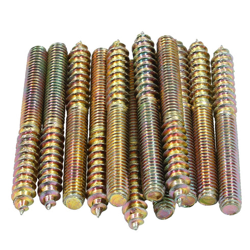 M4 x 1-5/8"(40mm) Hanger Bolts, 12 Pcs Self-Tapping Screw Hanger Bolts Double Headed Bolts Wood Dowel Screw Bolts Furniture Accessories for Wood J...