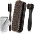 4 Pcs Horsehair Shine Shoes Brush Kit Polish Dauber Applicators Cleaning Leather Shoes Boots Care Brushes Suede Cleaner Brush with Microfiber Shoe...