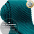 Men's Pointed Knit Tie Necktie Width 2.75 inches Washable Solid Color Teal Blue Emerald Green...