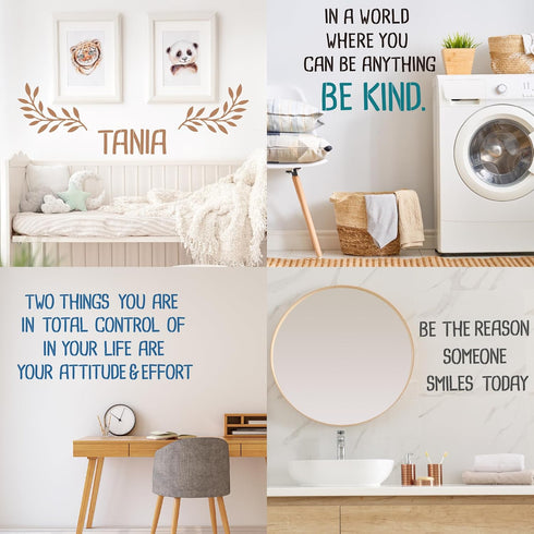 6 INCH 42 Pcs Alphabet Letter Stencils, Reusable Interlocking Templates Symbol Numbers Stencils Kit for Painting Inspirational Quotes Signs on Woo...
