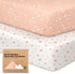 Pack and Play Sheets Fitted, 2-Pack Mini Crib Sheets - Pack N Play Sheets, Organic Fitted Crib Sheet for Pack and Play Mattress, Playard Baby Crib...