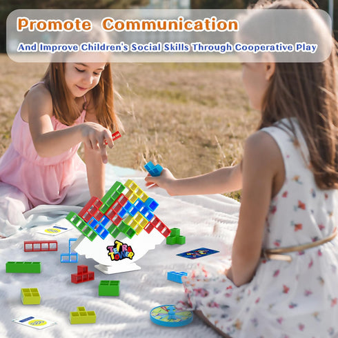 Tetra Tower Stacking Game for Kids & Adults, Fun Tetris Balance Block Toys,1,2,4Players Family Board Games, Party, Travel, Team Building Gifts...