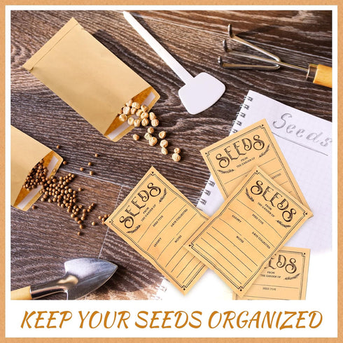 Zubebe 150 Pieces Seed Saving Envelopes Seed Packets Resealable Self Sealing Paper Envelopes for Flower Vegetable Seeds Storage 3.15 x 4.72 Inch...