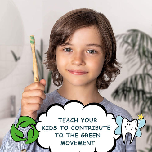 GREENZLA Kids Bamboo Toothbrushes (6 Pack) BPA Free Soft Bristles Eco-Friendly, Natural Toothbrush Set Biodegradable & Compostable Charcoal Wooden...