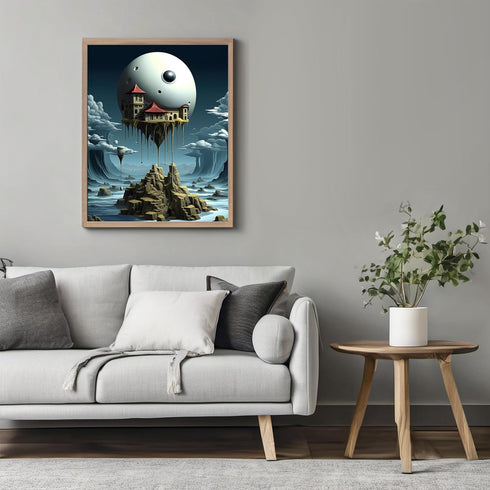 Posterizer 1 pcs-flying futuristic magic city-Abstract & Modern Art-Fantasy & Fiction Art-Gift for Art Lovers-Decor for Home & Office- UNFRAMED Wa...