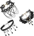 Black Elegant Fabric Handmade Lace Choker Necklaces Jewelry Set Neckband for Women, Womens Neck Chain Collar for Halloween-3Pack...