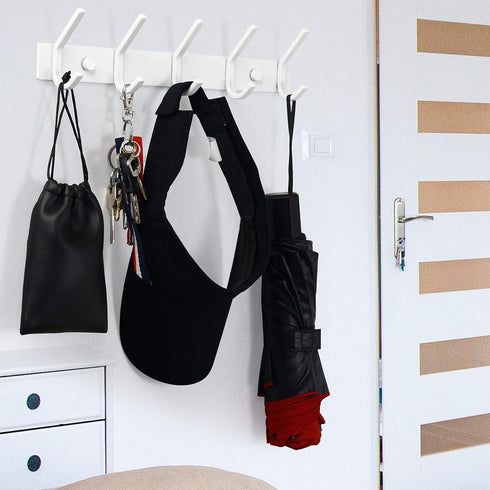 WEBI Coat Rack Wall Mounted,Coat Hooks Wall Mount,Coat Hanger Wall Hook Rack,4 Hooks for Hanging Coats,Hats,Jacket,Clothes,White,2 Packs...