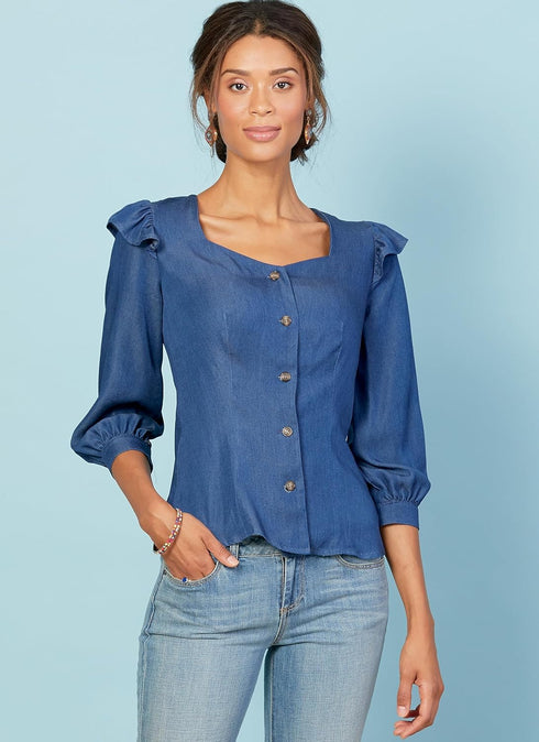 McCall Pattern Women's Gathered Cuff Blouse, Sizes 6-14 Sewing Pattern...