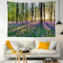 HVEST Forest Sunshine Tapestry Wall Hanging Spring Purple Lavender Morning Sunlight Through Green Trees Tapestry Nature Landscape Tapestry for Liv...