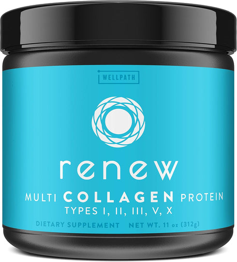 WellPath Renew Collagen for Women – Multi Collagen Peptides Protein Powder | Hydrolyzed Grassfed Bovine, Marine, & Chicken Collagen Peptides Suppl...