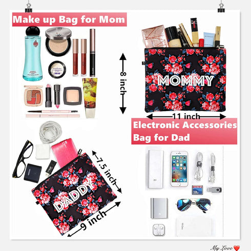6 Pcs Diaper Bag Organizing Pouches Set Floral Print, Insert for Clothes, Bottles, Wet Bag Cloth Diapers, & Baby Essentials Clutchb Waterproof Wet...