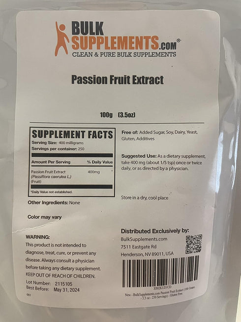 BulkSupplements.com Passion Fruit Extract Powder - Antioxidants Supplement - Passion Fruit Supplement - Passion Fruit Powder - 400mg of PassionFru...