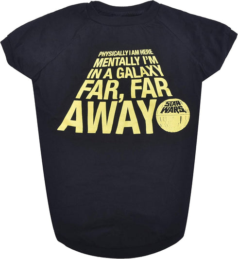 Star Wars for Pets "Mentally I'm In A Galaxy Far, Far, Away" Dog Tee | Black Star Wars Dog T-Shirt | Soft Dog Shirt, X-Large | Adorable Dog Clothi...
