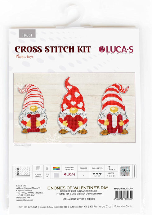 LUCA-S QUALITY FOR EVERYONE Toys Cross Stitch Kits - Gnomes of Valentine's Day JK031...