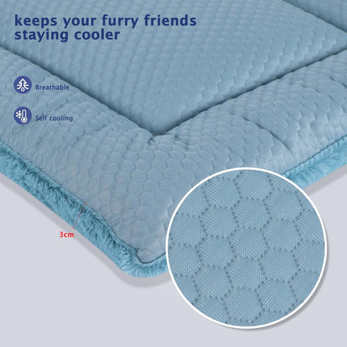 Dog Bed Mat, Dog Crate Pad Reversible,Soft Kennel Pad, Washable Dog Crate Mat (Cool and Warm),Pet Sleeping Mattress for Small Medium Dogs XB009 (2...