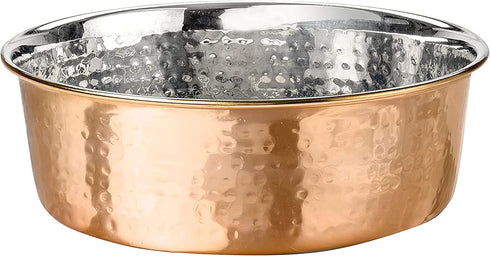 Neater Pet Brands Hammered Decorative Designer Bowls - Luxury Style Premium Dog and Cat Dishes (Large, Copper)...