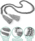 Wooden Beads Garland with Tassels, 61 Inch Grey Wood Bead Garland, Modern Farmhouse Decor, Boho Home Decor Clearance...