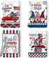 4th of July Patriotic Kitchen Towel 100% Cotton Independence Day Gnome Quick Dry Stars and Stripes Flag Tea Towels 20×27.5inch, Dishcloth for Dini...