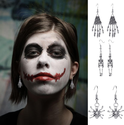 6-20 Pairs Halloween Stud Earrings Sets Spider Web Pumpkin Ghost Drop earrings Bat Cat Witch Stud Earrings Set Halloween Jewelry for Women...