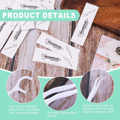 200 Pack Dental Flossers Each Individually Wrapped, Floss Singles Bag, Travel Hotel Restaurant Office Car Dental Floss, Floss Picks Oral Care...