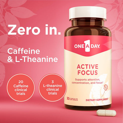 One-A-Day Brain Supplement – Brain Supplements for Memory and Focus Support, Concentration and Focus Support, Focus Supplement for Adults with L-t...