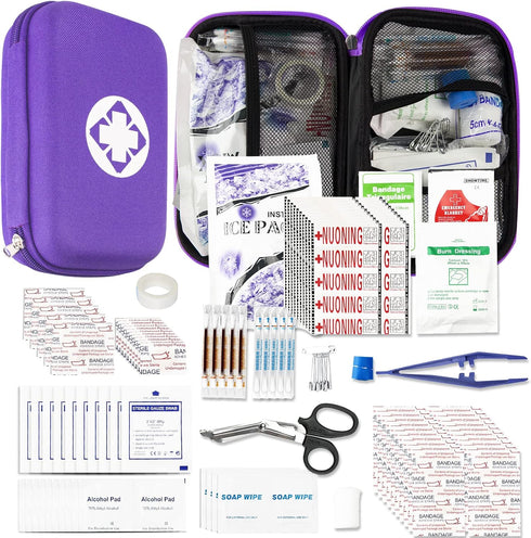 Car-Home Survival First-Aid Kit Emergency-Kit - Purple 273Piece Equipment Travel Supplies First Aid Set Home Essentials Camping Hiking YIDERBO...