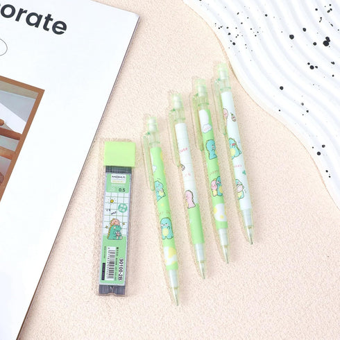 Cute Mechanical Pencil Set Include 4 Pcs 0.5mm Kawaii Mechanical Pencils with 1 Tubes HB Lead Refills Kawaii Stationary Cute School Supplies for W...
