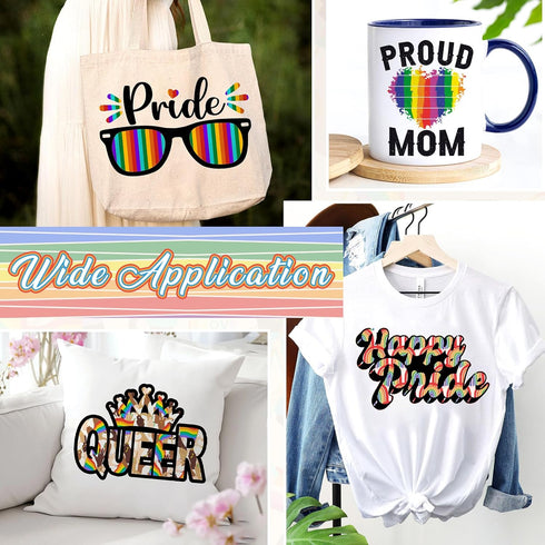 Rainbow Pride Patterned Sublimation Transfer Paper 12sheets 12inches x 10inches LGBTQ Sublimation Transfer Sheets Sublimation Transfer Sheets Comp...