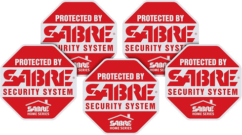 SABRE HS-SD Home Decals-5 Bright Red, Stop Sign Shaped Security Stickers...