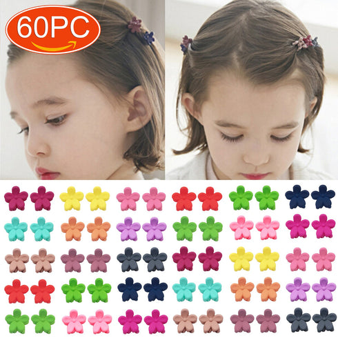 Elesa Miracle 60pcs Baby Girl Mini Hair Claw Clips Flower Hair Bangs Pin Baby Girl Hair Accessories Clips...