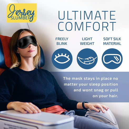 100% Silk Sleep Mask for A Full Night's Sleep | Comfortable & Super Soft Eye Mask with Adjustable Strap | Works with Every Nap Position | Best Sle...
