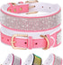 Didog Rhinestone Dog Collar with Soft Lining, Sparkling Crystal Diamond Girl Dog Collars with Soft Warm Pad for Medium Large Dogs, Pink, M...