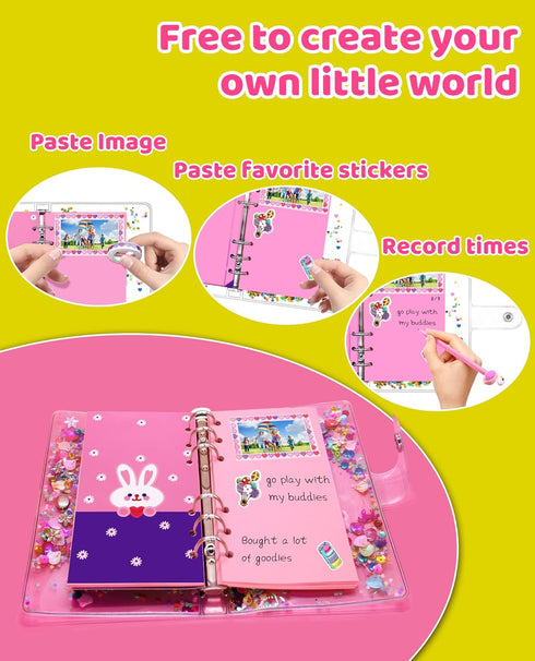 DIY Journal Kit for Girls, 6 7 8 9 10 11 12 13 Year Old Girl Gift Ideas, Birthday Gifts for Girls Age 6-13 Years Old and Up, Kids Scrapbooking Kit...