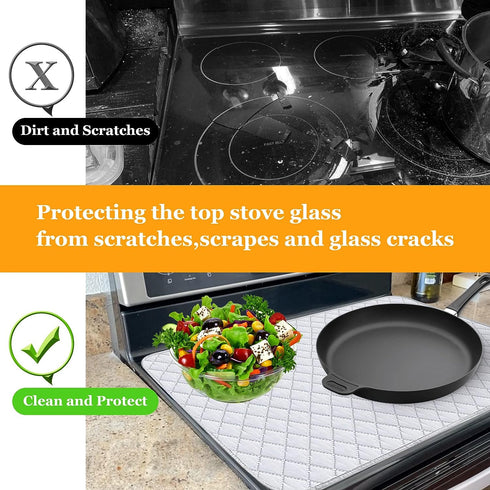 Cowbright Quilted Stove Top Cover Stove Protector For Glass And Ceramic Stoves,Glass Cooktop Cover,Glass Cooktop Protector Ceramic Stove Burner Covers for Flat Stove Top