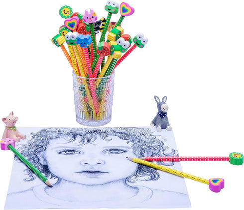 Golf Pencils with Erasers Bulk 23 PCS Personalized Number 2 Pencils 100th Day for Kids Mini Fat Triangle Pencils Fun Cute and Cool for Student Age...