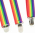 Men Women Clip-on Rainbow Suspenders Elastic Y Shape Adjustable with Clips and Bow Tie...