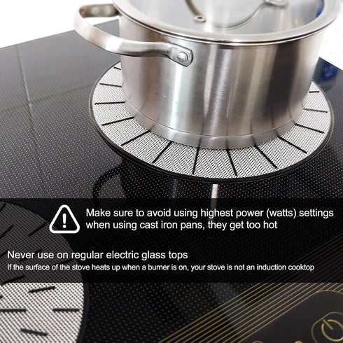 Lazy K Induction Cooktop Mat - Silicone Fiberglass Scratch Protector - for Magnetic Stove - Non Slip Pads to Prevent Pots from Sliding During Cook...